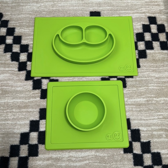 ez pz Other - Ez Pz mat plate and bowl set bundle - green